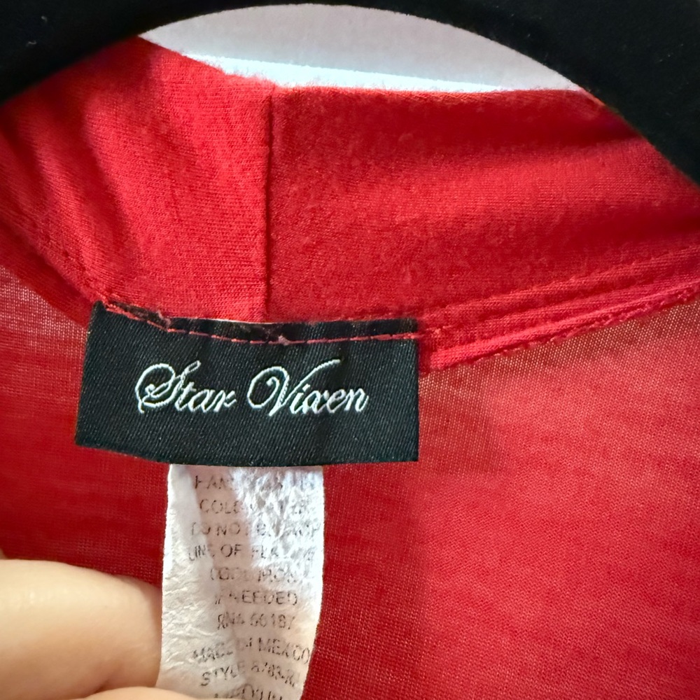 Star Vixen Red Waterfall Cardigan Sweater - Picture 2 of 2